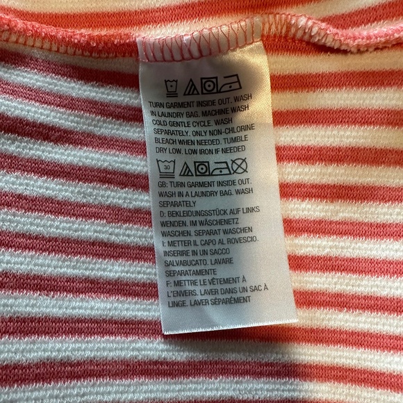 C. Wonder Striped Nautical Short Sleeve Dress Coral White XL NWOT - Picture 5 of 7